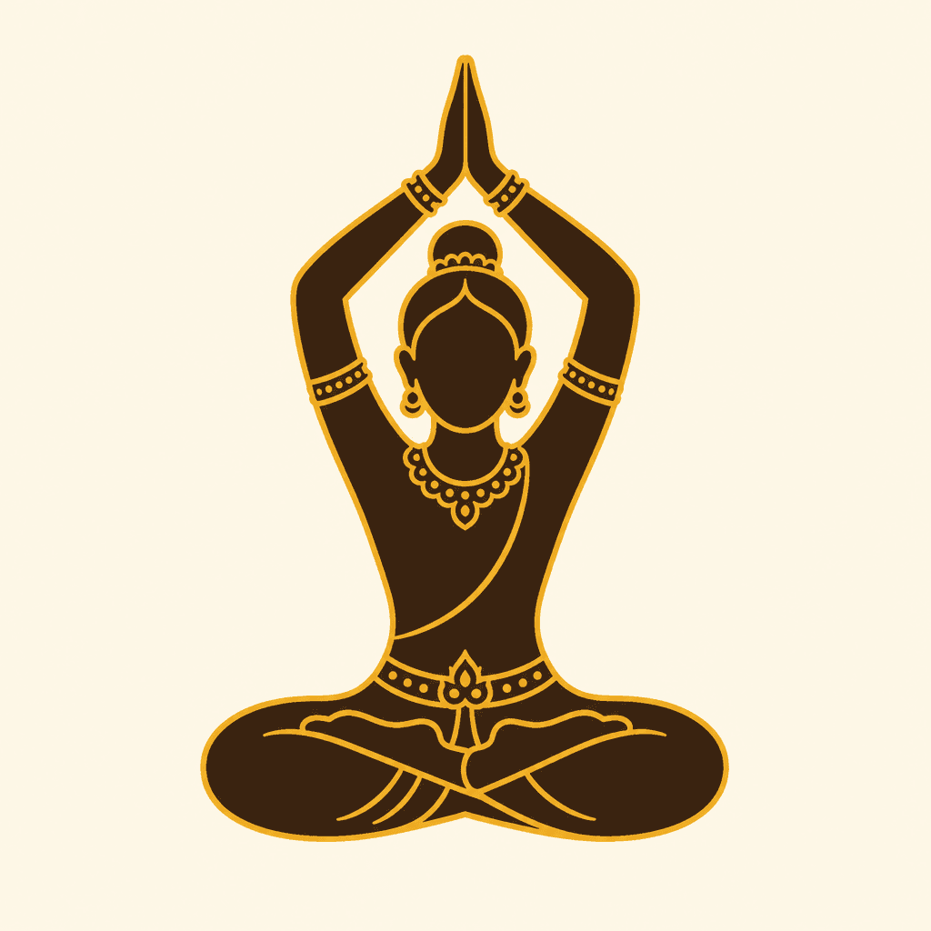 Yoga meditation silhouette